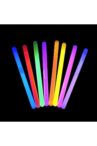 100 Adet Kalın Glow Stick Parti Işığı Neon Işık Fosforlu Çubuk Işıklı Çubuk Ultra Canlı Parlak Işık
