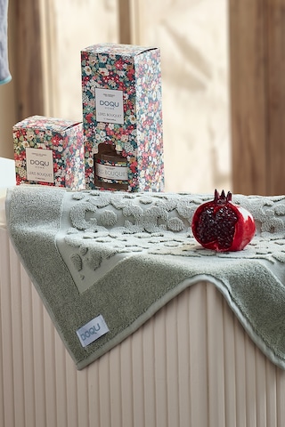 Doqu Home Leris Bouquet Ayak Havlusu Yeşil