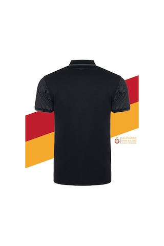 Gsstore Galatasaray Lisanslı Polo Yaka Siyah Spor T-shirt Siyah