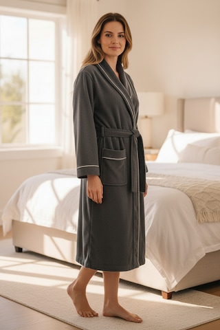 % 100 Pamuklu Laodikeia Kimono Bornoz Unisex Kadın Erkek Gri