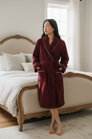 % 100 Pamuklu Laodikeia Şalyaka Bornoz Kadın Erkek Unisex Bordo