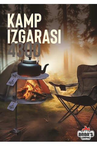 Kamp Izgarası 4300 / Çap: 43 Cm / Portatıf / Baba's Campıng
