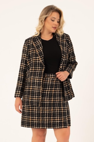 Myline Astarlı Tüvit Kruvaze Blazer Ceket-1743-kahverengi Kahverengi