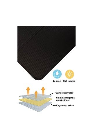 Bulaşık Kurutma Matı Kaymaz Taban Bulaşık Kurutma Örtüsü