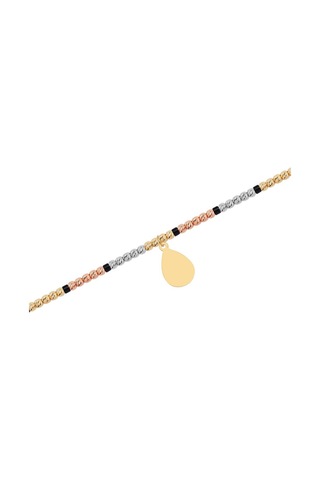 Diamond Line - Gülaylar - 3 Renkli Altın 14 Ayar Toplu Bileklik Standart N11.21851 Sarı Altın