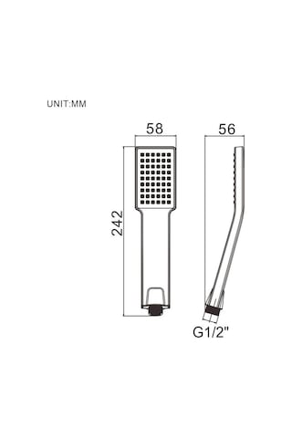 Evrensel El Duşlu Yüksek Basınçlı Kare Duş Başlığı B Diğer