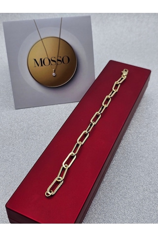 Xuping Zincir Model Çelik Bileklik Gold Renk Altın