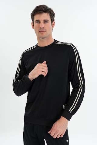 Maraton Comfort Erkek Bisiklet Yaka Siyah- Sweatshirt Siyah-