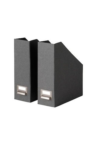 2 Li Dosyalık Kulplu- Koyu Gri MeridyenDukkan Dosyalama Düzenleyici Sert Karton