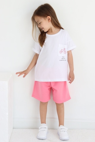 Babywom Oversize Yazlık Şortlu Kız Takım- Pembe