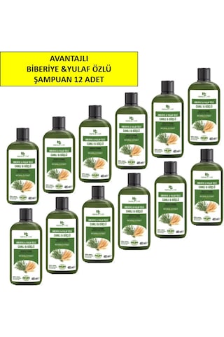 Biberiye & Yulaf Özlü Şampuan, Saç Dökülmesine Karşı Yardımcı 485 Ml 12'li Paket Tüm Saç Tipleri
