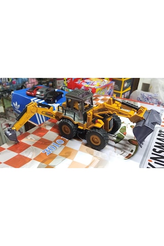 Oyuncak Model Metal Kepçe Dozer Excavatör Buldozer 30 Cm Ön Ve Arka Hareketli Kırılmaz Kepçe