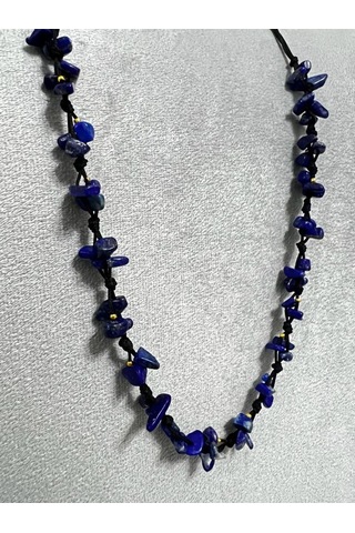 Sertifikalı Lapis Lazuli Doğal Taş Tasarım Kolye Çok REnkli