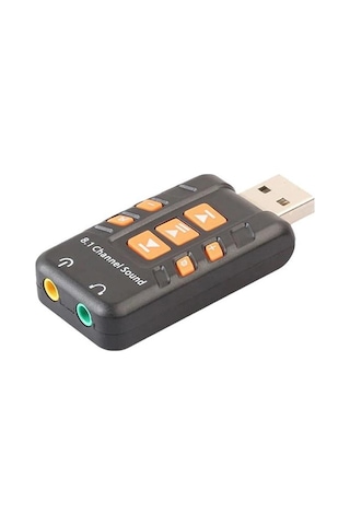 8.1 Kanal Harici USB Ses Kartı - Çevirici 3.5 mm. Mikrofonlu