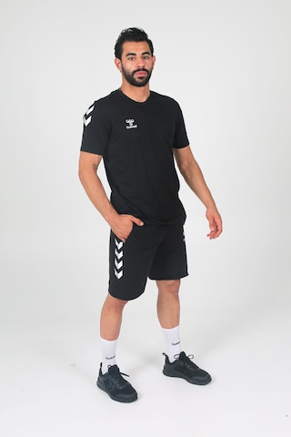Hummel Armin Pamuklu Bisiklet Yaka Antrenman Tişört Siyah