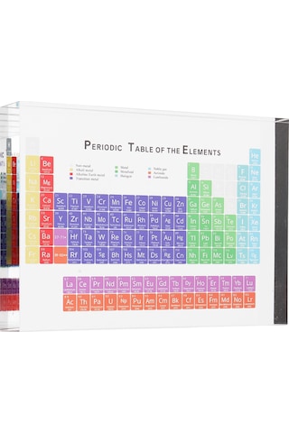 Hombey Kimya Öğeleri Periyodik Tablosu, Akrilik Materyal, Renkli Harfler, Öğrenme Aracı, Masaüstü Dekorasyon, 150x114x20mm Diğer