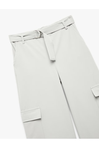 Koton Kemer Detaylı Kapaklı Cepli Geniş Paça Kargo Pantolon Gri 5skg40121aw Gri