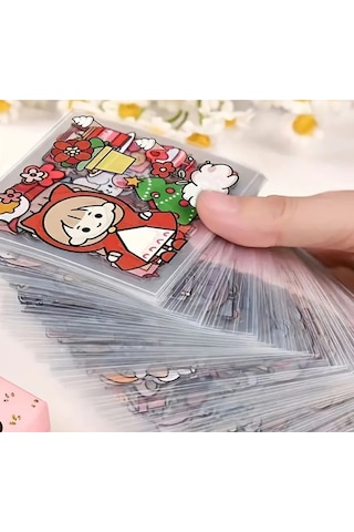 Sevimli Etiket / Sticker Rastgele 20 Yaprak Şeffaf