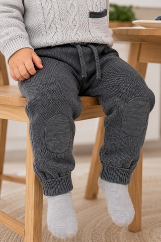 Babyhola Erkek Bebek Triko Kazak Pantolon Takım 23124 Gri