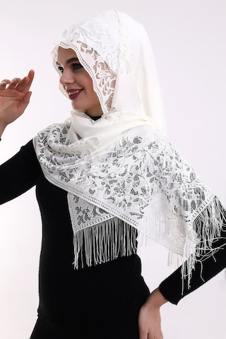 Kabe Desenli Özel Kutulu Mevlüt Seti - Tül Şal - İnci Tesbih - Yasin Kitabı Krem