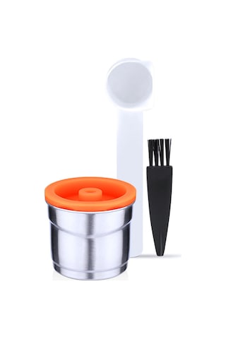 Reedark Stainless Steel Reusable Coffee Capsule: Compatible With Illy X7.1/y3.2/y5, Eco-friendly, Easy To Use - Includes Capsule, Spoon & Brush For Home Coffee Making