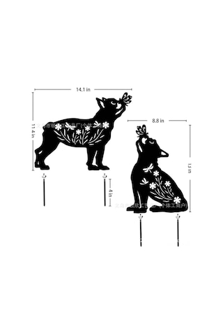 Xindoker Bahçe Çim Alani İçin Siyah Metal Delikli Kedi Figürü - Dayanıklı Dış Mekan Dekorasyonu
