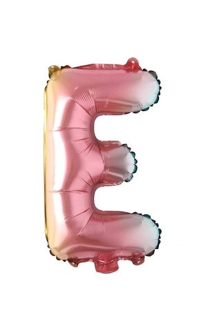 E Harf Gökkuşağı Folyo Balon16 İnç 36 cm