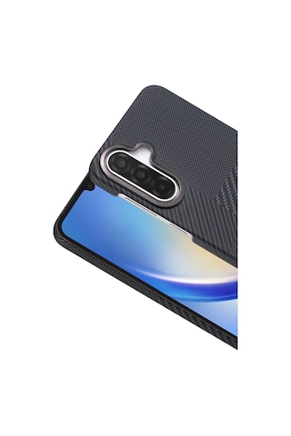 Samsung Uyumlu Galaxy A17 Kılıf Vega Magsafe Karbon Desen Kapak Siyah