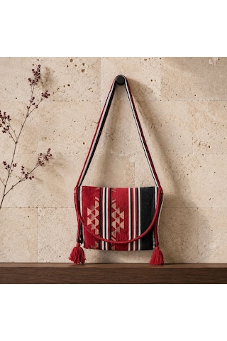 Bk Gift El Yapımı Otantik Türk Kilim Omuz Çantası -11, Günlük, Kitap, Tablet, Plaj Ve Seyahat Çantası Çok Renkli