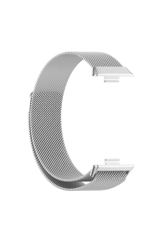 Huawei Watch Fit 3 / Fit 4 Uyumlu Metal Hasır Manyetik Kordon Gümüş