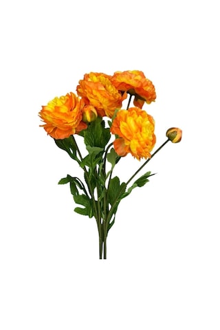 Yapay Çiçek Şakayık Çiçeği Somon Renk 2 Çiçek 1 Tomurcuk 50cm Turuncu