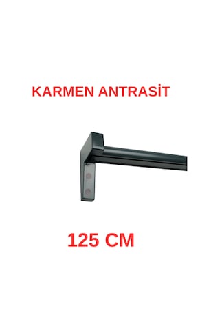 Karmen Ahşap Başlıklı İki Kanallı Dekoratif Ray Antrasit 125 Cm Antrasit