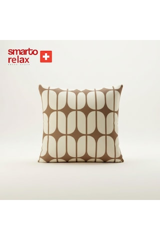 Smarto Relax Içi Dolgulu Kırlent 45x45 Cm Kare Salon & Berjer Kırlenti - Smr-kır-029 Beyaz - Kahverengi