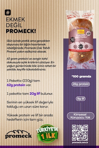 Yüksek Proteinli Çok Tahıllı Prosort Ekmek 220 Gr