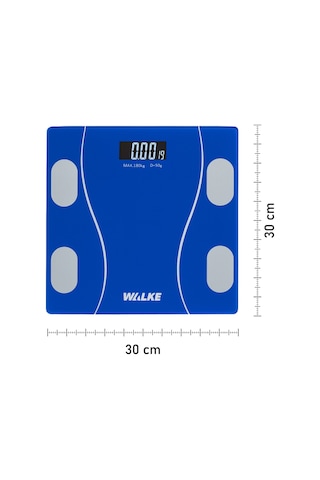 Walke Premium Uygulama Bağlantılı Akıllı Baskül Mavi
