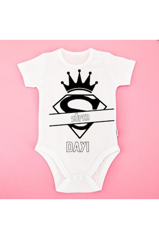 Kişiye Özel Süper Aile Bebek Body Anne Baba Dede Teyze Amca Hala Dayı Beyaz