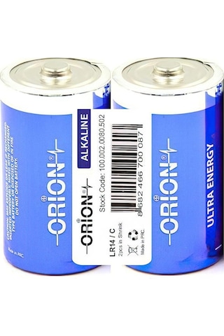 Orion C/Lr14 Alkalin Orta Boy C Pil 2'li