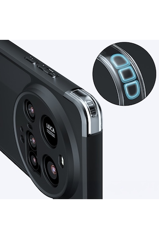 Noktaks - Xiaomi Uyumlu Xiaomi Mi 15 Ultra - Kılıf Kamera Korumalı Şeffaf Arka Yüzey New Roll Kapak T38267 Siyah