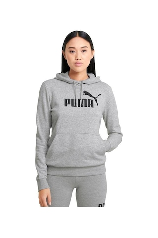 Puma Ess Logo Hoodie Kadın Sweatshirt Gri Xs-xl 001