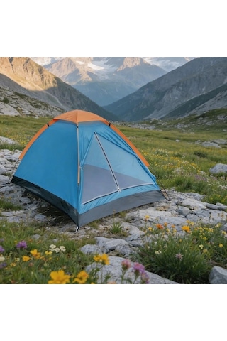4 Kişilik Kamp Çadırı Manuel Kurulum Düz Kapılı Outdoor Dayanıklı Kamp Doğa Çadırı 200 X 200 X 110 C Çok Renkli