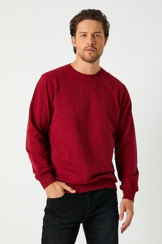 Comeor Erkek Bordo Basic Bisiklet Yaka Regular Fit Normal Kesim 2 İplik Sweatshirt Bordo