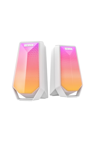 Mikado Md-188 2.0 5w 2 Bluetooth Beyaz Rgb Aydınlatmalı + Usb Kablo Usb 5v Speaker Hoparlör