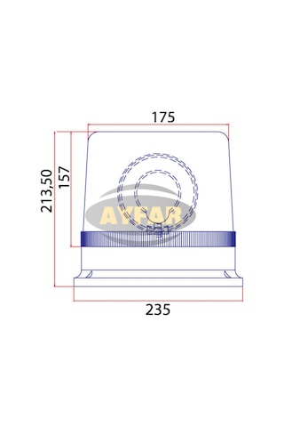 Fesan Tr 504-3 Jumbo Çift Yönlü 24 Volt Galaxi Tepe İkaz Lambası