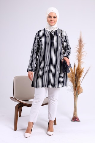 Kadin Tesettur Buyuk Beden Giyim İpli Yazlık Tunik 001