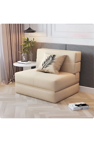 Good Night Twix Tek Kişilik Katlanır Yataklı Koltuk 72cm Bej
