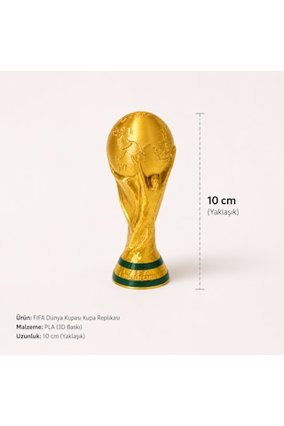 Fıfa Dünya Kupası Kupa 10 Cm Altın Renk 3d Baskı Dekoratif Futbol Kupası Koleksiyonluk Biblo