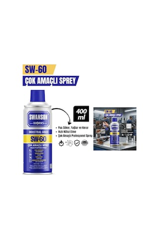 Swanson Works Sw-60 Çok Amaçlı Yağlayıcı Sprey - 400 Ml- 24'li Paket diğer