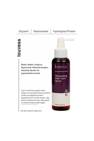 Louvess Glycerin Niacinamide Wheat Protein İçerikli Hacimlendirici Saç Bakım Spreyi 100 ML