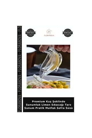 Premium Kuş Şeklinde Sunumluk Limon Sıkacağı Tarz Sunum Pratik Mutfak Sofra Süsü Çok Renkli
