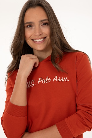 U.S. Polo Assn. Kadın Kiremit Kapüşonlu Sweatshırt 50313559-VR031